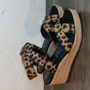 Sole Society 6.5 Leopard Wedges
